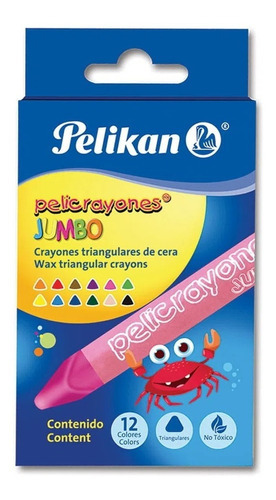 Crayon Pelikan 50601220 Triangular Jumbo C12 Pzas /v