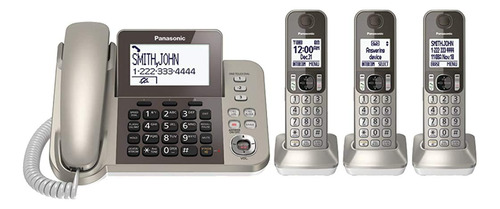 Telefono Fijo Panasonic Kx Tgf350n Dect Plateado Negro