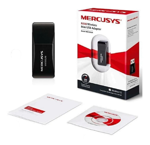 Adaptador De Red Mercusys Extensor Wifi Usb 300mbps Mw300um