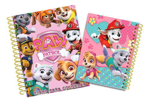 Libro Para Colorear Paw Patrol Rosa 60 Dibujos