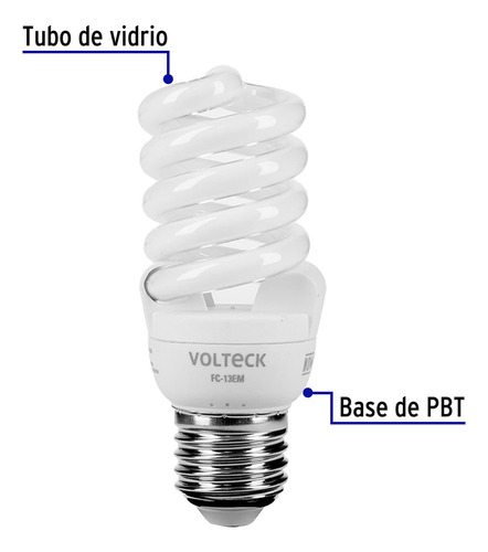 Lámpara 13 W Espiral Mini Luz Cálida T2 B. 48505