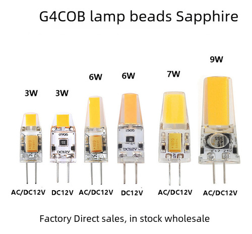 Bombillas Led Cob G4-1508-7 W Ac/dc12 V, Luz Blanca Fría