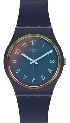Reloj Swatch La Night Blue Gn274 Color De La Correa Azul Color Del Fondo Azul