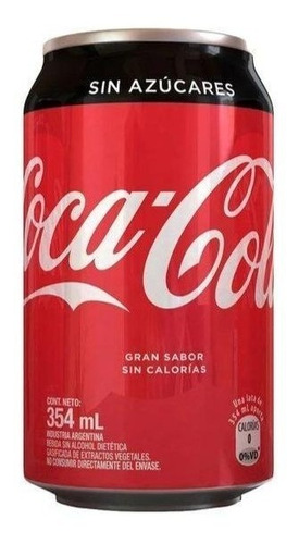 Coca Cola Lata 354ml Zero Pack X18 Gaseosa Zetta Bebidas