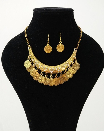 Set Collar Aretes Monedas Retro Vintage Bistuteria Arabe