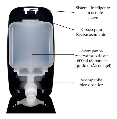 Dispense Saboneteira 600ml Compacta Invoq Premisse De Parede Cor Verde