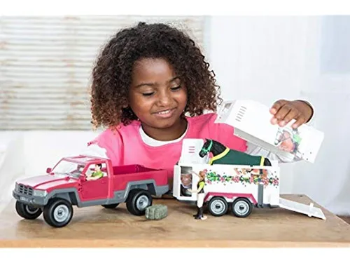 Schleich North America Pick Up With Horse Trailer Playset