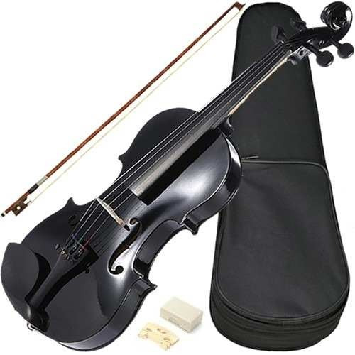 Violino 4/4 Preto Estojo Luxo Arco Breu Black Friday