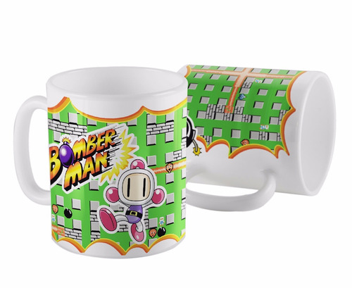 Imagen 1 de 2 de Taza Ceramica Bomber Man Arcade Family Games Bomberman