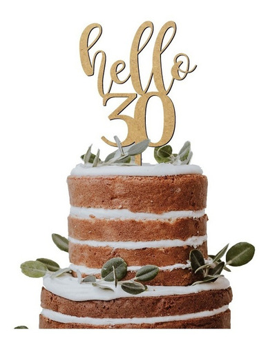 Cake Topper Cumpleaños Adorno Hello 30 O Cualquier Número