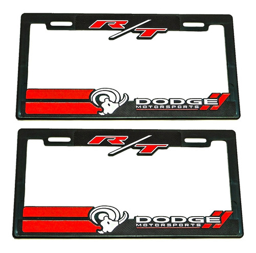  Portaplacas Premium Dodge Srt  Juego 2 Piezas