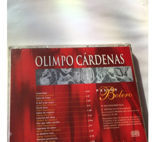 Olimpio Cardenas - Pasion Bolero  - Cd - Disco - Folio