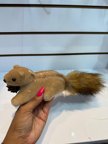 Kit 2 Esquilo 4 Patas Com Pinha Isopor Decoração Ntd13010