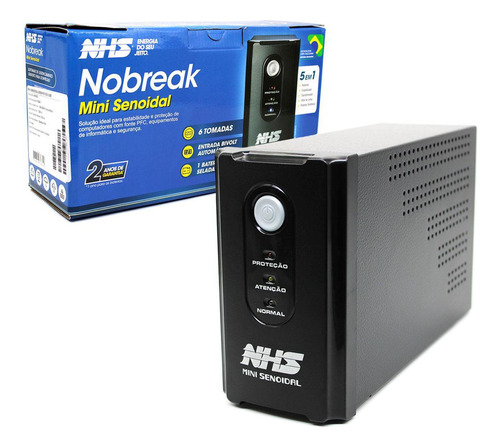 Nobreak Nhs Mini Senoidal 600va/300w, Ent. Bivolt, Saída