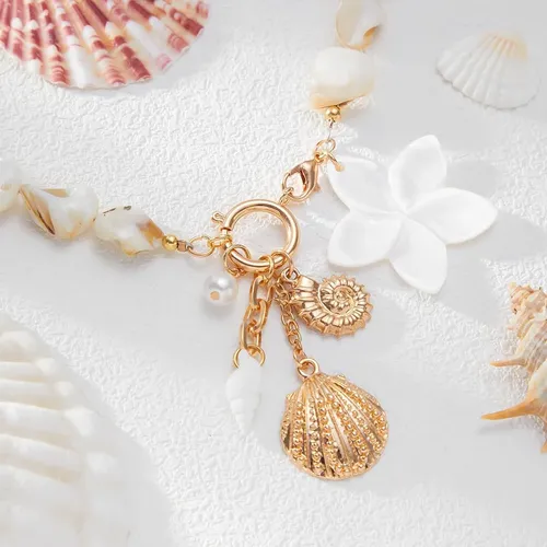 Seashell Necklace, Layered Amulet, Narrow Neck Z | MercadoLivre