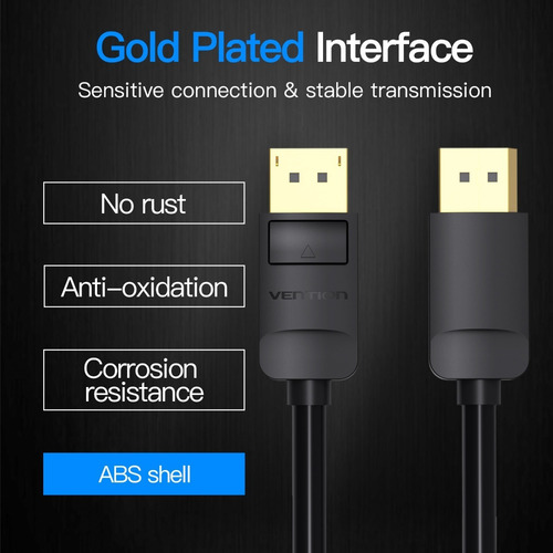 Cable Display Port Vention Video 4k Full Hd 1080p 1m 10 Pzas