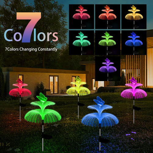 Luces Solares De Jardin Impermeables De 7 Colores 7 Color Gradients