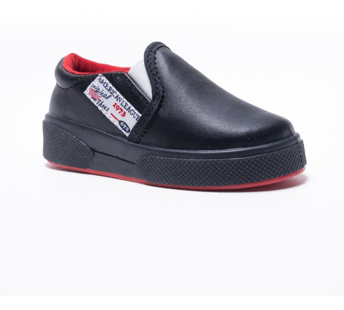 Imagen 3 de 8 de Zapatilla Pancha Toy Negra Vinilo (talle 20 Al 26) Art 3319n