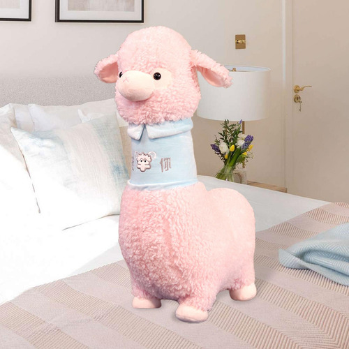 Juguete De Peluche De Alpaca, Muñeca De Juguete Rosa 100cm