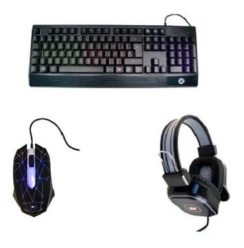 Combo Compatible Mouse Tk-m02+ Teclado + Auricular Tk-a20
