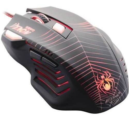 Mouse Gamer Spider Venom Om704 Usb Fortrek 7 Botões 2000dpi