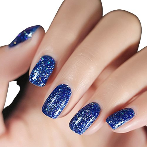 Esmalte De Gel Con Purpurina Color Azul Marino Azul