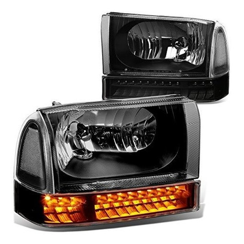 Faros Negros Con Led Drl Para Excursion F250 F350