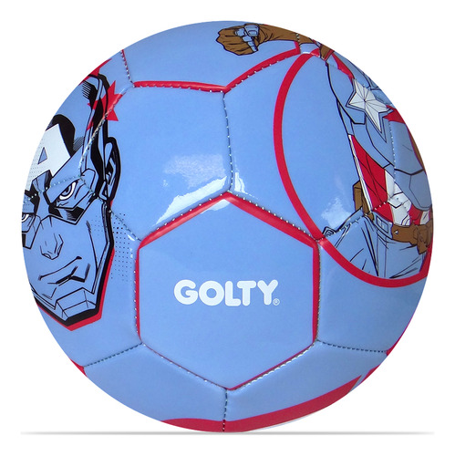 Balon De Futbol Golty Capitan America Luminoso No.5-azul