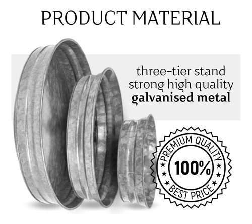 3 Niveles Siring Galvanized Metal Cocina Cansada Stand De De