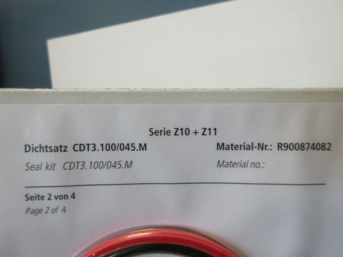 Rexroth R900874082 New Series Z10 + Z11 Seal Kit Cdt3.10 Ssd