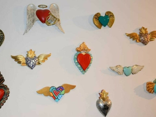 Imagen 7 de 9 de Corazón Mexicano De Yeso Adorno Pintado A Mano Regalo