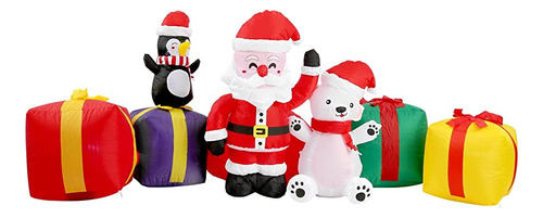 Wbhome Papá Noel Inflable De   De 8 Pies De Largo Con Regal