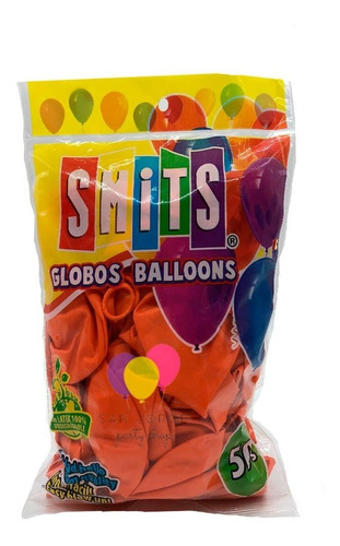 Globos Smits #12 C/50 Estandar Colores Smi1x1 Color Naranja