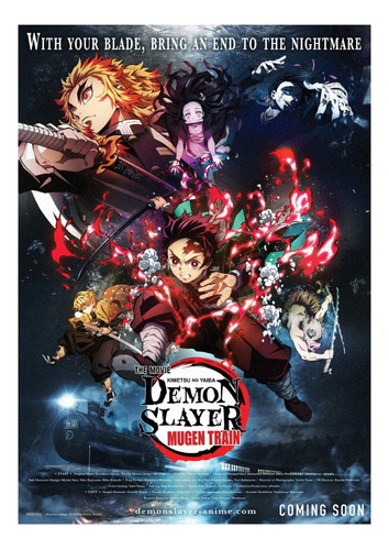 Poster Anime 30x42cm Demon Slayer Mugen Train Para Quarto