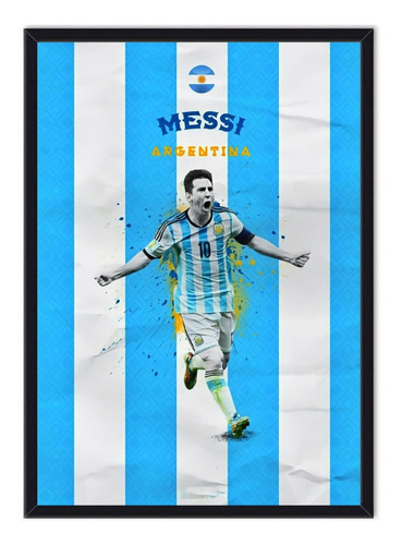 Cuadro Enmarcado - Póster Lionel Messi - Qatar 2022