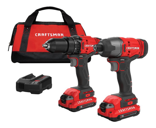 Craftsman V20 Kit Combinado De Taladro Inalámbrico, 2 Herr.