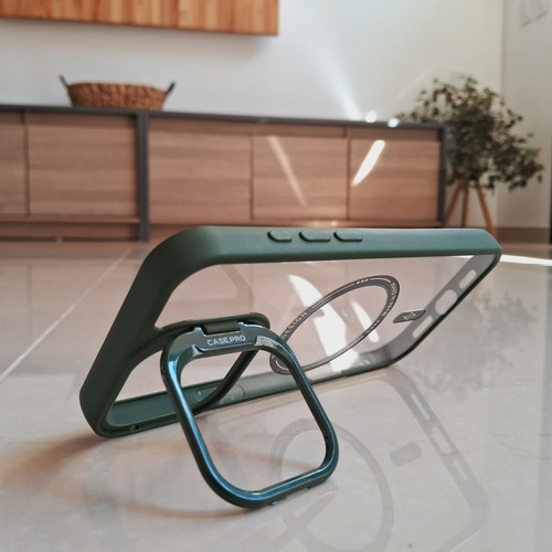 Funda Para Iphone 14 Plus/pro Max Estilo Magsafe Lens Stand Verde