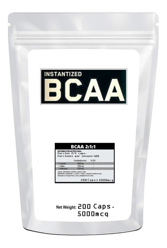 Bcaa Aminoacido 200 Capsulas Aminoacidos Iso Leucina Valina