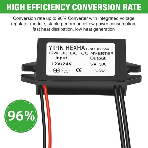 Convertidor De Adaptador De Corriente Yipin Hexha Dc12v/24v