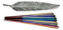 Comprar Porta Incienso Metal Diseño Hoja + 100 Varitas De Incienso