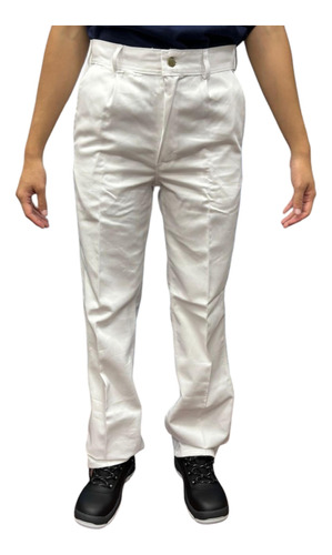 Pantalon De Trabajo Marca Ombu Grafa Original Color Blanco