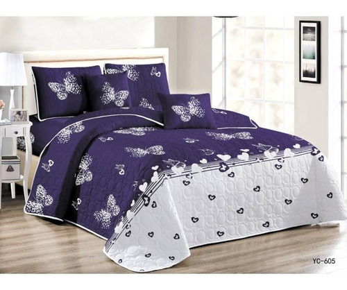 Cubrecama De Verano 1.5 Plaza Lindo Diseño Morado 180x230