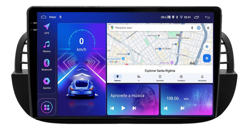 Multimídia Fiat 500 9p Android Adak Tpros 256gb + 360