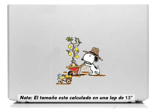 Vinil Sticker Laptop 15cm Snoopy Cultivando 15a