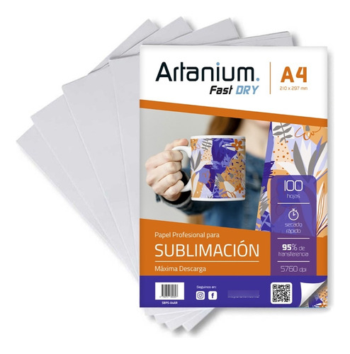 Papel Importado Para Sublimacion A4 100 Hojas Secado Rapido 