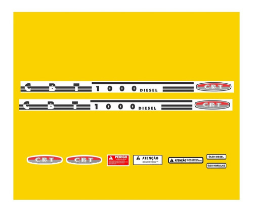 Kit Adesivo Faixa Lateral Trator Cbt 1000 Diesel Completo