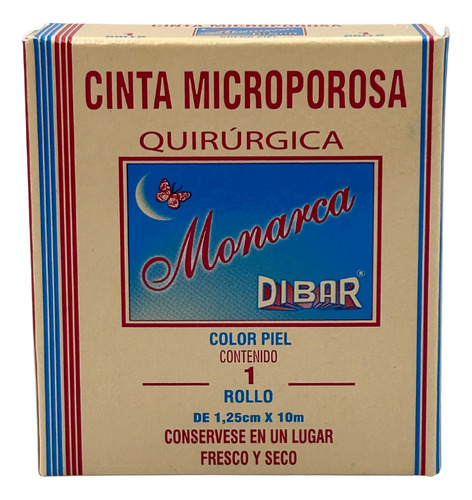 Cinta Micropore Piel 1.25 Cmx10m Dibar Tela Adhesiva 1 Rollo