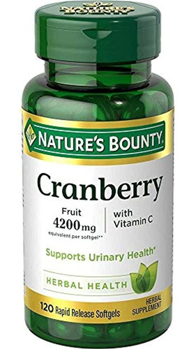 Natures Bounty Cranberry Frutas Plus Vitamina C, 4200 mg 120