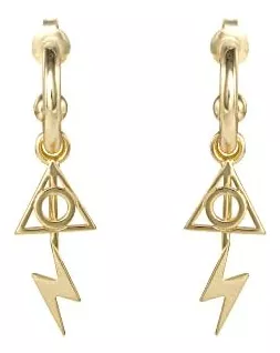 Pendientes De Aro De Harry Potter Para Mujer Con Colgante De