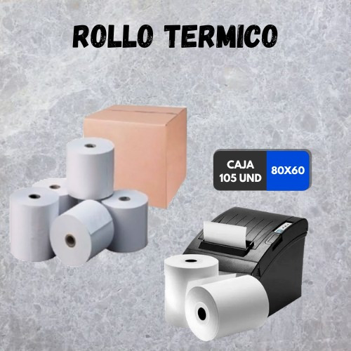 Rollo Termicos 80x60 Cajax105 Unidades Maquina Fiscal